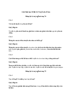 Sinh học 10 Bài 12: Truyền tin tế bào - Kết Nối Tri Thức