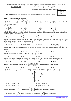 Đề thi chọn HSG Toán 11 năm 2018 – 2019 trường Nho Quan A – Ninh Bình