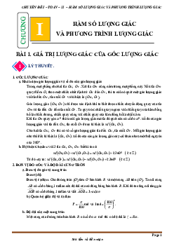 Chuyên đề hàm số lượng giác và phương trình lượng giác Toán 11 KNTTvCS