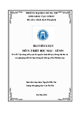 Chủ đề: Vận dụng mối quan hệ nguyên nhân kết quả trong việc tìm racác giải pháp đối với thực trạng tắc đường ở Hà Nội hiện nay môn Triết học Mác - Lênin | Trường đại học Mở Hà Nội