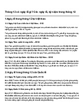 Tháng 12 có ngày lễ gì? Các ngày lễ, kỷ niệm trong tháng 12