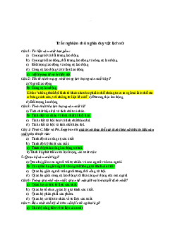 Trắc nghiệm chủ nghĩa duy vật lịch sử