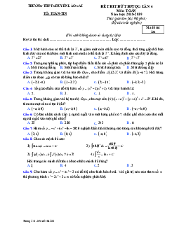 Đề thi thử THPTQG 2019 môn Toán trường THPT chuyên Lào Cai lần 4