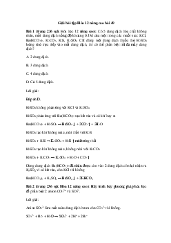 Hóa học 12 - Nhận biết một số anion trong dung dịch