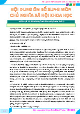 Nội dung ôn bổ sung môn Chủ nghĩa xã hội khoa học | Đại học Bách Khoa Hà Nội