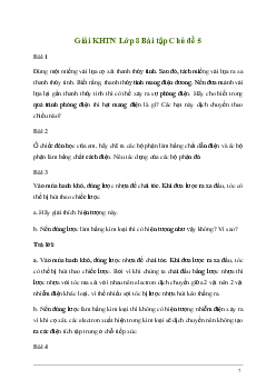 Giải KHTN 8: Bài tập Chủ đề 5 | Cánh diều