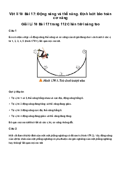Vật lí 10 Chân trời sáng tạo Bài 17: Động năng và thế năng. Định luật bảo toàn cơ năng
