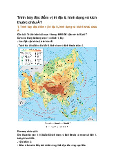 Trình bày đặc điểm vị trí địa lí, hình dạng và kích thước châu Á?