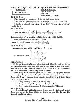 Đề học sinh giỏi cấp tỉnh Toán 9 năm 2022 – 2023 sở GD&ĐT Quảng Ngãi