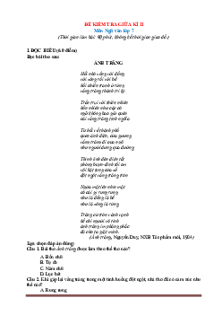 Đề thi giữa học kì 2 môn Ngữ văn 7 năm 2023 - 2024 sách CTST - Đề 3