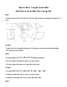 Giải Toán 8 Bài 2: Tứ giác | Cánh diều