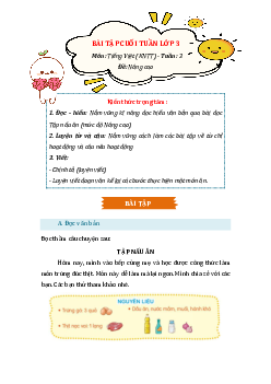 Phiếu bài tập cuối tuần Tiếng Việt lớp 3 Tuần 3 (Nâng cao) | Kết nối tri thức