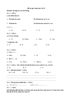 Đề ôn tập ở nhà lớp 3 số 23 - (Ngày 27/3)