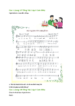 Giải SGK môn Tiếng việt 2 - Bài 14: Nghe - trao đổi về nội dung bài hát Ba ngọn nến lung linh (4) | Cánh Diều