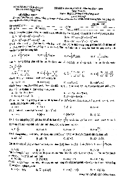 Đề kiểm tra học kỳ 2 Toán 12 năm học 2017 – 2018 sở GD và ĐT Đà Nẵng