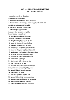 Tổng hợp từ vựng (Vocabulary) tiếng Anh 12 Unit 14: International Organizations