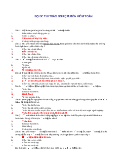 Bộ đề thi trắc nghiệm môn Kiểm toán | Học viện Nông nghiệp Việt Nam