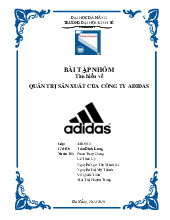 Bài tập nhóm tìm hiểu về quản trị sản xuất của công ty Adidas | Trường Đại học Đà Nẵng, Đại học Kinh Tế.