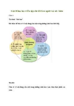 Giải Khoa học lớp 4 Ôn tập chủ đề Con người và sức khỏe | Cánh diều