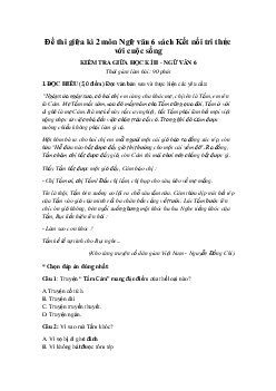 Đề thi giữa học kì 2 lớp 6 môn Văn Kết nối tri thức năm 2024 - Đề 3