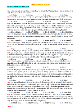 TOP 70 Câu trắc nghiệm Toán 11 về lãi xuất