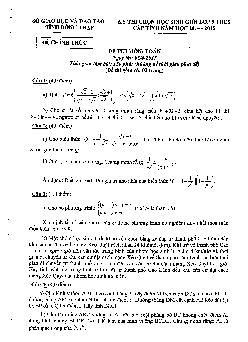 Đề thi chọn học sinh giỏi Toán 9 cấp tỉnh năm 2014 – 2015 sở GD&ĐT Đồng Tháp