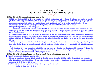 Ngân hàng câu hỏi thi học phần Chủ nghĩa xã hội khoa học (2 tín chỉ)