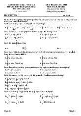 Đề giữa kỳ 2 Toán 12 năm 2024 – 2025 trường THPT Trần Quang Khải – BR VT có đáp án