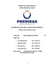 Tâm lý du khách Ấn Độ | Bài tiểu luận học phần Tâm lý khách hàng du lịch | Trường Đại học Phenikaa