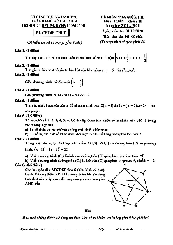 Đề thi giữa HK1 Toán 11 năm 2020 – 2021 trường THPT Nguyễn Công Trứ – TP HCM