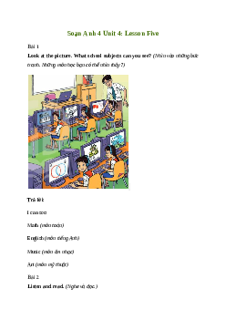 Giải Tiếng Anh lớp 4 Unit 4: Lesson Five | Family and Friends