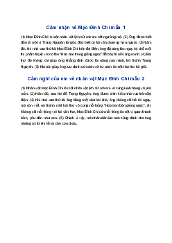 Suy nghĩ, cảm xúc của em về nhân vật Mạc Đĩnh Chi | Tập làm văn 4