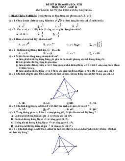 TOP 05 đề tham khảo kiểm tra giữa học kì 2 Toán 11 KNTTVCS