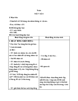 Giáo án Toán 1 - Tuần 3 | sách Cùng học để phát triển năng lực