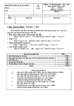 Đề thi học kì 2 môn Tiếng Việt lớp 4 trường Tiểu học Trần Quang Khải năm học 2016 - 2017