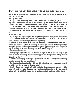 Soạn bài Tranh luận một vấn đề xã hội có những ý kiến trái ngược nhau | Ngữ văn 12 Chân trời sáng tạo (Tập 1)