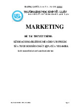 Đề Tài Kế Hoạch Marketing - Mix Cho Sản Phẩm Sữa Tươi Nguyên Chất 100% Của VinaMilk | Trường Đại học Kinh Tế - Luật, Đại học Quốc gia Thành phố Hồ Chí Minh