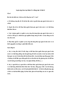 Giải Kinh tế và pháp luật 11 Bài 13: Quyền và nghĩa vụ cơ bản của công dân trong tham gia quản lí nhà nước và xã hội | Kết nối tri thức