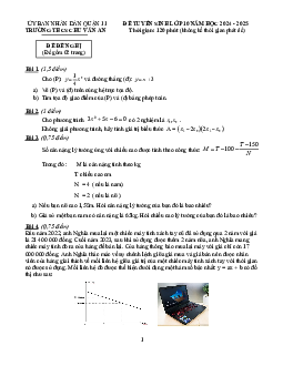 Đề tham khảo tuyển sinh 10 môn Toán 2024 – 2025 phòng GD&ĐT Quận 11 – TP HCM