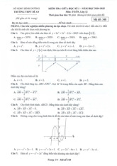 Đề giữa học kì 1 Toán 12 năm 2024 – 2025 trường THPT Dĩ An – Bình Dương