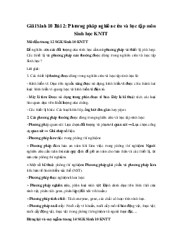 Giải Sinh 10 Bài 2: Phương pháp nghiên cứu và học tập môn Sinh học | Kết nối tri thức