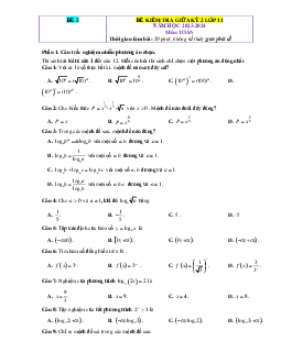 Đề thi giữa HK2 Toán 11 Chân trời sáng tạo (giải chi tiết)-Đề 3