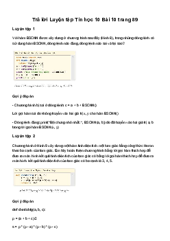 Giải Tin học 10 Bài 10: Chương trình con và thư viện các chương trình con có sẵn | Cánh diều