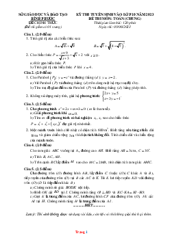 Đề thi tuyển sinh vào lớp 10 THPT  năm 2023-2024 môn toán Sở GD Hòa Bình (có đáp án và lời giải chi tiết)