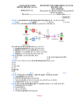 Đề thi thử tốt nghiệp THPTQG lần 1 năm 2022-2023 môn sinh học Trường THPT Hàn Thuyên (có đáp án)