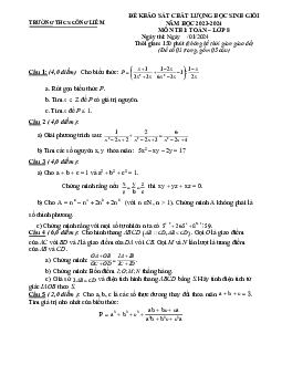 Đề KSCL học sinh giỏi Toán 8 năm 2023 – 2024 trường THCS Công Liêm – Thanh Hóa
