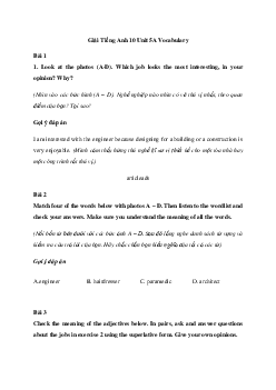 Giải Tiếng Anh 10 Unit 5: 5A Vocabulary | Friends Global