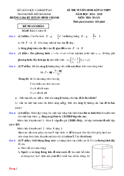 TOP 3 Đề thi thử Tuyển Sinh vào 10 môn Toán Quận Bình Chánh năm học 2024-2025 (có đáp án)