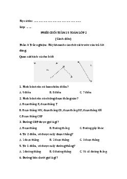 Bài tập cuối tuần Toán lớp 2 Cánh diều Tuần 15