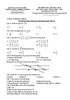 Đề giữa học kì 2 Toán 6 năm 2022 – 2023 trường THCS Chương Dương – Hà Nội